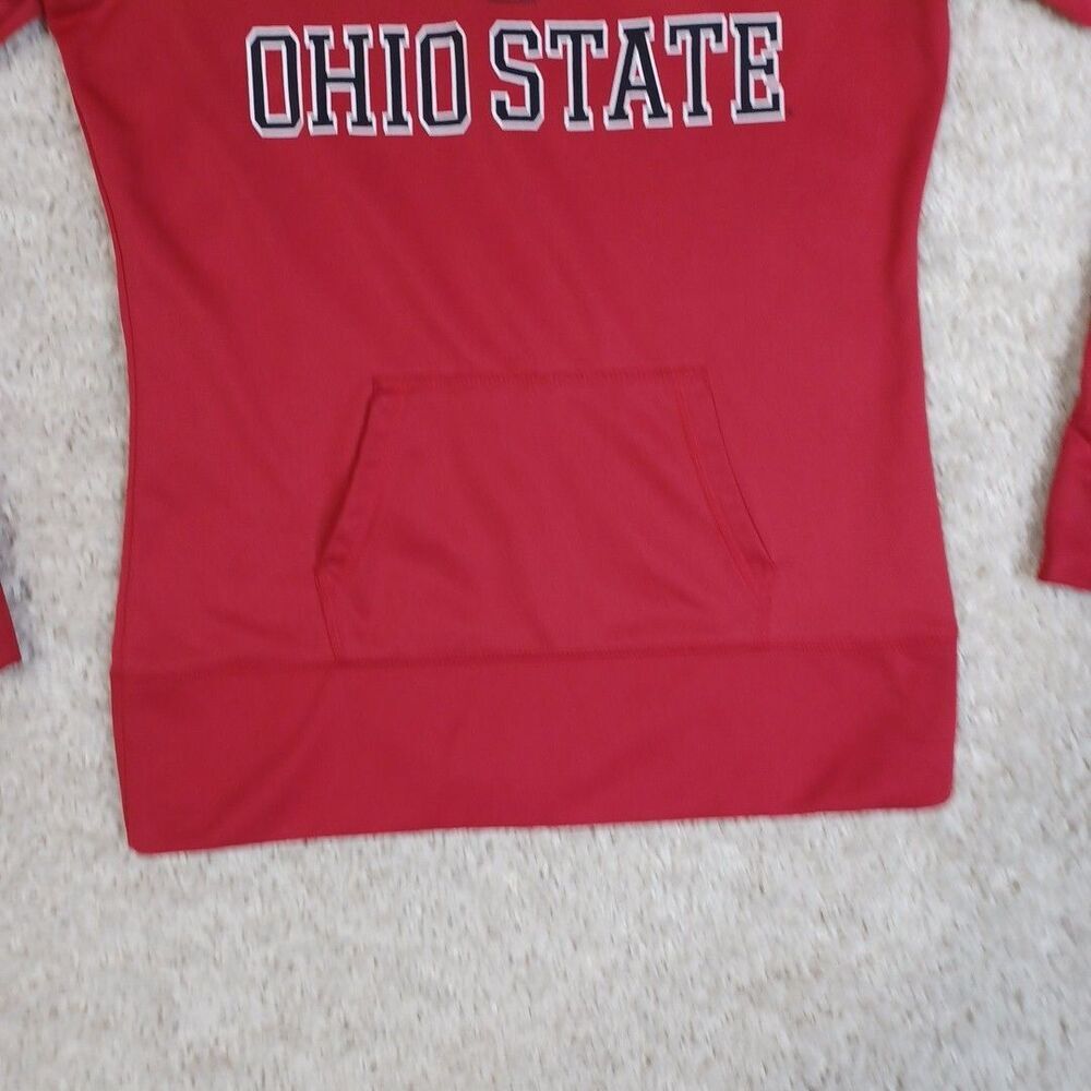 Ohio State Buckeyes Hoodie Men's Medium M Football Scarlet and Gray Pullover - Picture 2 of 5